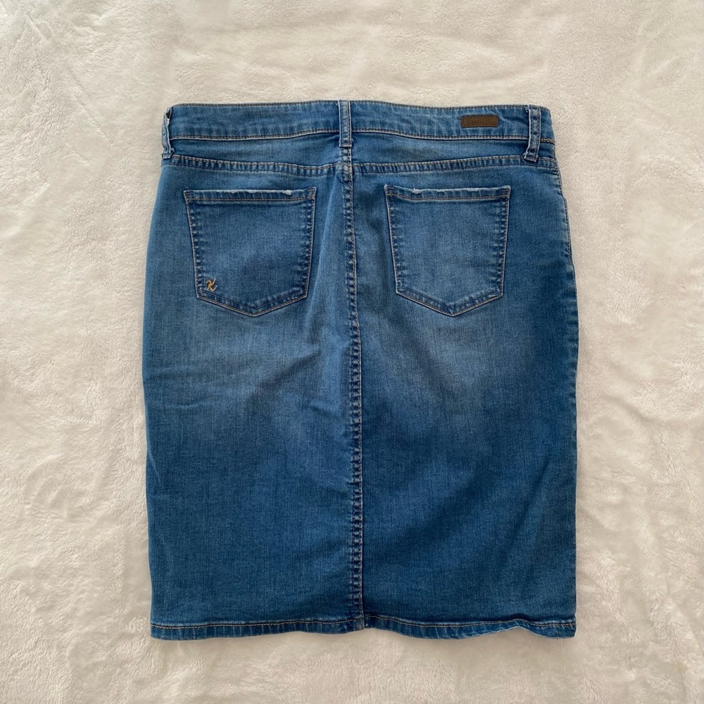 Kut from the Kloth Blue Denim Pencil Skirt Western Boho Classic Size 6 - Picture 4 of 7
